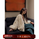 三吉黑花【祈愿】新中式國風(fēng)冬季羽絨服90鵝絨2024新款超好看百搭 玉白(鵝絨) M