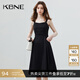 KBNE連衣裙女吊帶裙小黑裙2025秋季新款黑色氣質(zhì)法式小眾設(shè)計(jì)裙子 黑色 S
