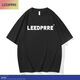 Lee dprre潮牌2025夏季男士純棉短袖男士寬松圓領(lǐng)時(shí)尚百搭短袖T恤男情侶裝 黑色 XL 穿到160斤左右