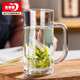 青蘋(píng)果帶把茶杯水杯 啤酒杯扎啤杯 無(wú)鉛玻璃杯飲料杯可樂(lè )杯 320ML