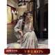 三吉黑花【渡清歡】新中式國(guó)風(fēng)秋冬連衣裙2024新款高級(jí)感穿搭詫寂 銀白  銀白  M