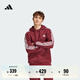 adidas休閑加絨加厚連帽衛(wèi)衣套頭衫男裝阿迪達(dá)斯官方輕運(yùn)動(dòng)   暗紅   L