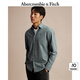 ABERCROMBIE & FITCH男裝女裝情侶裝春秋經(jīng)典小麋鹿通勤百搭長袖府綢襯衫KI125-3251 綠色條紋 M 180/100A，【推薦130-140斤】