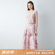 顏域氣質(zhì)減齡穿搭一整套2024新款女士夏季套裝針織衫半身裙兩件套 粉色 M/38