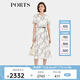 PORTS寶姿女裝2024春夏新款優(yōu)雅時(shí)尚圓領(lǐng)印花真絲收腰連衣裙 奶白色印花 XS （2）