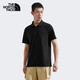The North Face北面速干衣短袖Polo男戶(hù)外吸濕透氣7WD2 黑色/JK3 XL