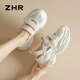 ZHR涼鞋女夏季厚底網(wǎng)面運動女鞋透氣戶外休閑老爹鞋 G778 米粉  37 