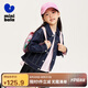 迷你巴拉女童便服2024龍年新款寶寶寬松時尚拼接兒童牛仔外套