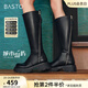 百思圖【孟子義同款】城市島嶼冬新款加絨騎士靴女長(zhǎng)靴A6115DG4 黑色 A6115DG4 37