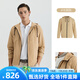 Scofield男裝秋季新款休閑連帽抽繩夾克時(shí)尚簡(jiǎn)約通勤純色外套 卡其色 XL (180)