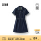 森馬（Semir）森柔牛仔|商場(chǎng)同款牛仔連衣裙女工裝風(fēng)2025新款夏季收腰短裙 牛仔深藍(lán)88301 L