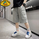 G.duck小黃鴨男童短褲新款童裝夏季薄款棉質(zhì)中大童五分褲男孩中褲夏裝 灰色運動(dòng)短褲 170 cm