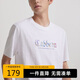 卡賓【精致彩繪logo】 橫格子提花條紋T恤休閑舒適高質(zhì)感短袖男