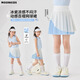 moonkids童裝女童百褶網(wǎng)球裙2025夏季新款兒童運(yùn)動(dòng)速干短裙夏裝涼感半身裙 6125藍(lán)色速干百褶裙 160 cm