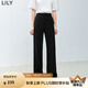 LILY【商場同款】夏新款醋酸西裝褲時(shí)尚修身百搭褲子休閑褲女 510黑色 XS