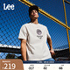 Lee舒適版籃球元素設(shè)計(jì)圖案米白色圓領(lǐng)男短袖T恤休閑潮 米白色 L