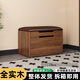 淺梵免安裝家用實(shí)木穿換鞋凳進(jìn)門(mén)口坐凳鞋柜一體入戶(hù)玄關(guān)可坐儲物收納 胡桃色兩層60cm-咖色坐墊