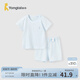 童泰（TONGTAI）嬰兒內(nèi)衣套裝夏季純棉寶寶衣服兒童薄款家居服內(nèi)衣短袖短褲 藍(lán)色 80 cm