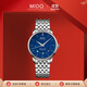 美度（MIDO）瑞士手表 貝倫賽麗系列 “月相”自動(dòng)機械腕表情侶表送愛(ài)人禮物 男士腕表藍盤(pán)M027.407.11.040.00