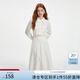 范思藍(lán)恩長(zhǎng)袖氣質(zhì)襯衫連衣裙女季新款荷葉邊大擺長(zhǎng)裙13358 白色 S
