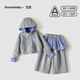 可英 GOWINBABY女童套裝新款時(shí)尚運(yùn)動(dòng)2025秋季小女孩長(zhǎng)袖秋裝女寶休閑寬松兩件套 灰色 130 （適合身高120cm-130cm）