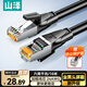 山澤 六類網線 CAT6類千兆網絡連接線 工程家用電腦寬帶8芯雙絞金屬屏蔽頭成品跳線 黑10米 GWD6100