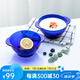 DURALEX多萊斯雙耳玻璃碗耐熱微波爐碗泡面碗湯碗飯碗家用進(jìn)口玻璃餐碗 寶藍(lán)色雙耳碗 【510ml】2只