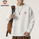 大嘴猴（paul frank）長(cháng)袖t恤男士純棉春秋季重磅韓版衛衣男休閑打底衫男裝 白色 XL