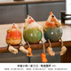 筏芯臥室擺件高級(jí)感主臥室擺景德鎮(zhèn)創(chuàng)意陶瓷家居裝飾桌面禮物簡(jiǎn)約可愛(ài) 幸福小雞一家三口