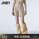 江南布衣（JNBY）春秋季女裝短褲女亞麻休閑直筒褲純色通勤簡約百搭 283/雜卡其 S
