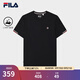FILA 斐樂(lè )官方男子針織短袖衫2025夏新款時(shí)尚休閑簡(jiǎn)約基礎圓領(lǐng)T恤 傳奇藍-NV L 175/96A/L