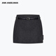 ANN ANDELMAN【明星同款】官方直營(yíng)高腰a字半身裙女包臀修身配腰帶毛呢短裙子 黑色 S