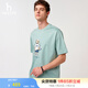 哈吉斯（HAZZYS）男女裝 夏季上衣【PHIZ】情侶款小狗印花寬松圓領(lǐng)短袖T恤 青綠色TG-男款 XL （180/100A 50）-男款