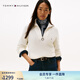 TOMMY HILFIGER25新款秋冬女裝純棉優(yōu)雅通勤半拉鏈POLO領(lǐng)套頭針織衫05580 米白色Z00 S （推薦：100-110斤）
