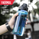 膳魔師（THERMOS）耐高溫水杯學生超大容量運動塑料水杯L男女生夏季戶外大號茶杯水 800ML澎湃藍耐高溫120C 簡易裝