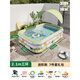 翎喏德國充氣游泳池兒童家用加厚寶寶大型充氣水池小孩家庭大人戲水池 夏日派對-2.1米三層加厚【防曬遮