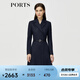 PORTS寶姿秋冬新品女裝長(zhǎng)袖中長(zhǎng)連衣裙ALM9N013LCF030 丈青-3 M (6)