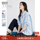 對白法式簡(jiǎn)約寬松白襯衫女2025秋新款墊肩設計感通勤氣質(zhì)小眾上衣 水霧藍 M