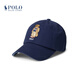 Polo Ralph Lauren 拉夫勞倫  男女同款 25年早秋Polo Bear斜紋布棒球帽 410-深藍色 ONE