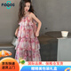 FIDQIOG國際品牌女童夏裝無袖洋裝2025新款大童夏季韓系背心裙兒童度假風(fēng)公主裙 漸層色【洋裝】 150 cm:建議身高140-150厘米