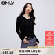 ONLY夏季辣妹休閑修身連帽開衫毛衣針織衫女|12413B013 H1Z 黑色 S 160/80A