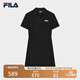 FILA 斐樂官方女子針織連衣裙時(shí)尚修身POLO領(lǐng)短袖裙子 正黑色-BK L (170) 88A