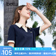 百圖betu女裝春夏新款T恤時髦拼色polo領(lǐng)寬松百搭T恤女2403T15 寶蘭 L