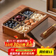 木雅軒干果盤(pán)實(shí)木干果盒瓜子糖果盤(pán)分格水果盤(pán)客廳干果收納盒果盤(pán)零食盤(pán) 單層干果盤(pán)+6玻璃碗