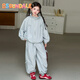 BSOUNDALE國際品牌女童秋裝運動(dòng)套裝2025新款洋氣女孩兒童春秋沖鋒外套 藍色 130 cm