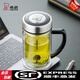 希諾（HEENOOR）雙層玻璃杯男帶把過濾辦公室泡茶杯手柄創(chuàng)意女士便攜玻璃水杯子 經(jīng)典小樹款禮盒裝-435ml