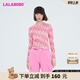 LALABOBO設計感夏季新款多巴胺粉網(wǎng)紗遮陽(yáng)打底衫女性感長(cháng)袖T恤LBCC-WSDT20 粉色 S