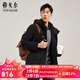 雅戈?duì)枺╕OUNGOR）羽絨服男連帽中長(zhǎng)款羽絨服錦綸耐穿舒適透氣男士上衣外套 VRYL439984AQA黑色 XL 180/100A
