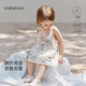 babylove女寶寶連衣裙夏季薄款純棉掛脖裙甜美國風(fēng)裙子公主裙清涼夏裝