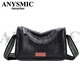 ANYSMIC奢侈高端品牌男士斜挎包2025新款高檔潮流輕便通勤單肩包商務(wù)時(shí)尚 黑色